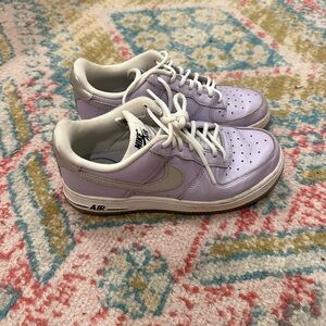 Women’s Silver and purple nike air forces